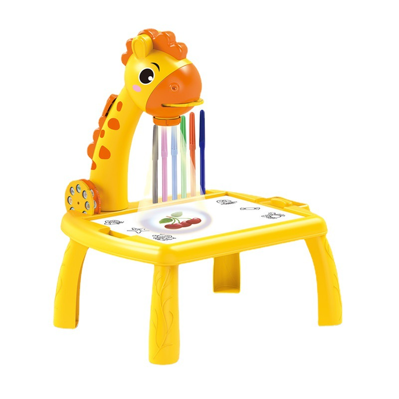 Дитячий стіл для малювання UKC з підсвічуванням та проекцією малюнків Жовтий
