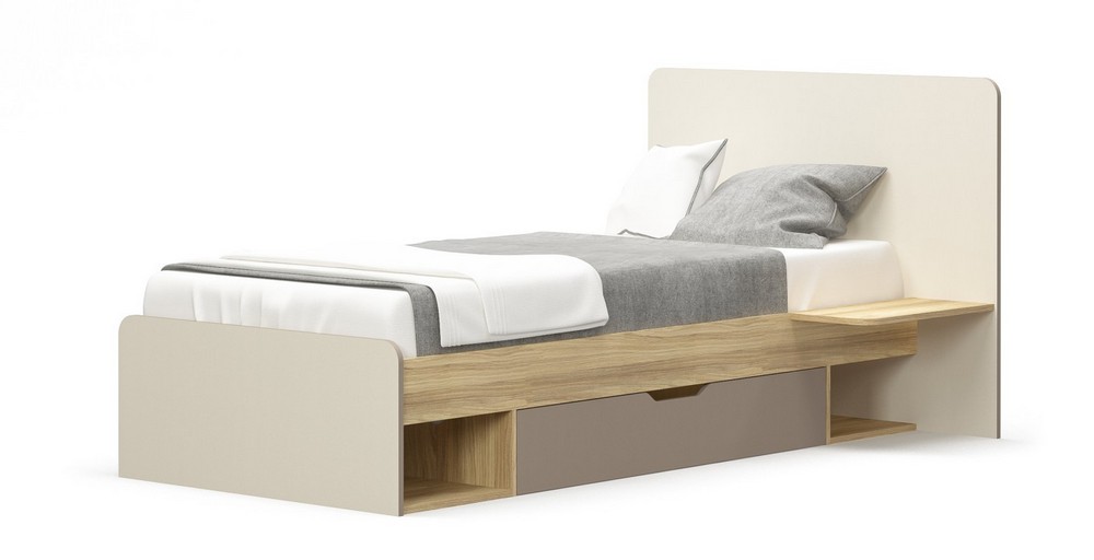 Кровать Мебель Сервис Лами 90 (каркас без ламелей) блеквуд ячменный