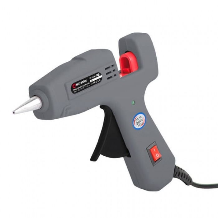 Пистолет клеевой INTERTOOL RT-1101 230 В 20 Вт Серый (50230)