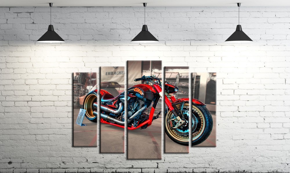 Модульна картина на полотні ProfART SM5-m1 120 х 80 см Мотоцикл (hub_jCUB14708)