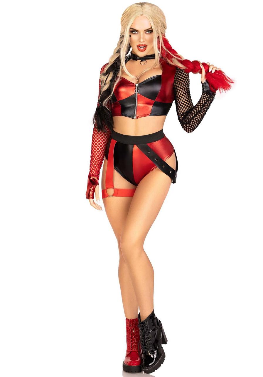 Костюм Leg Avenue Crime Spree Sweetie Costume L кроп-топ и шорты SO9206 Черно-красный