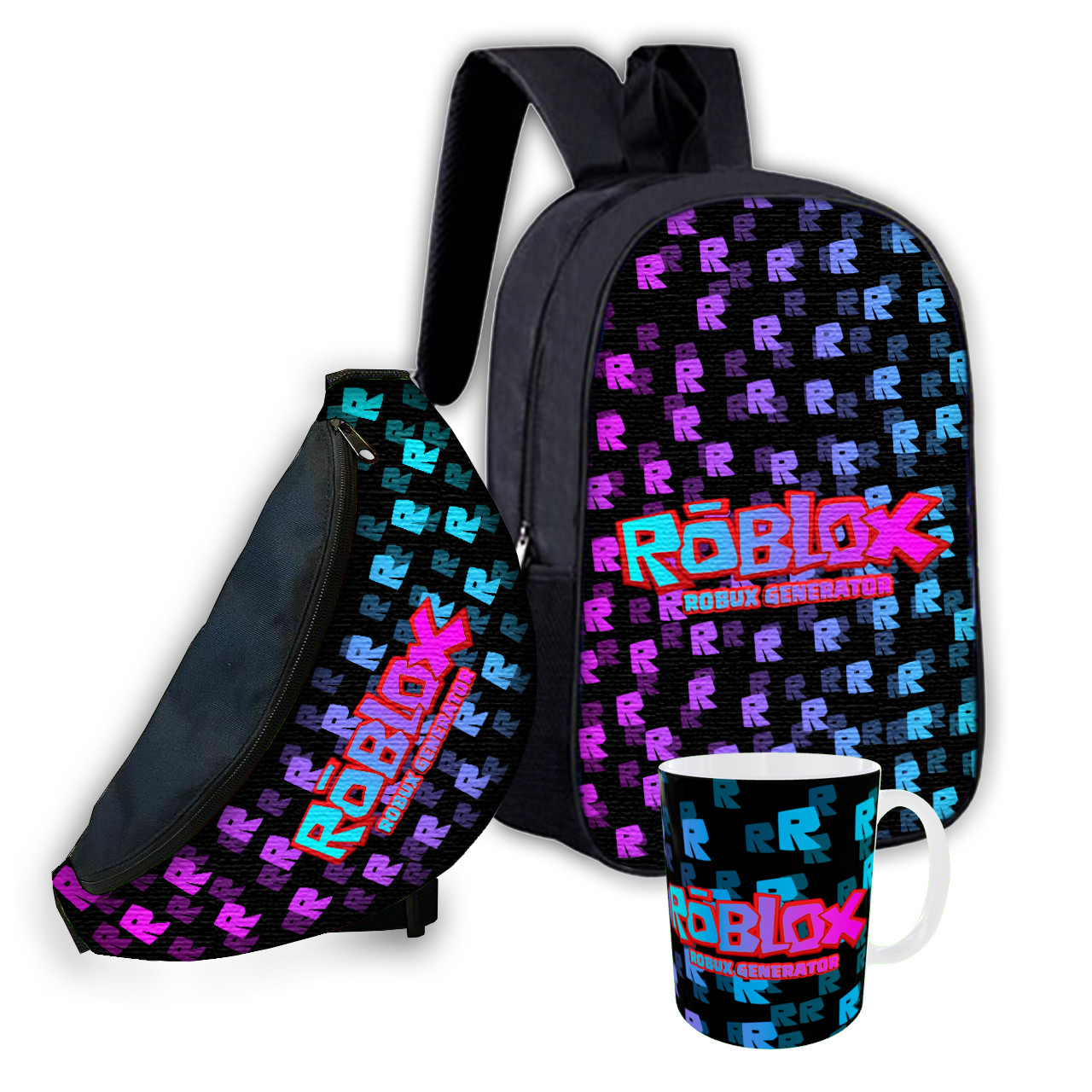 Дитячий шкільний набір Roblox: рюкзак, бананка, кружка 330 мл