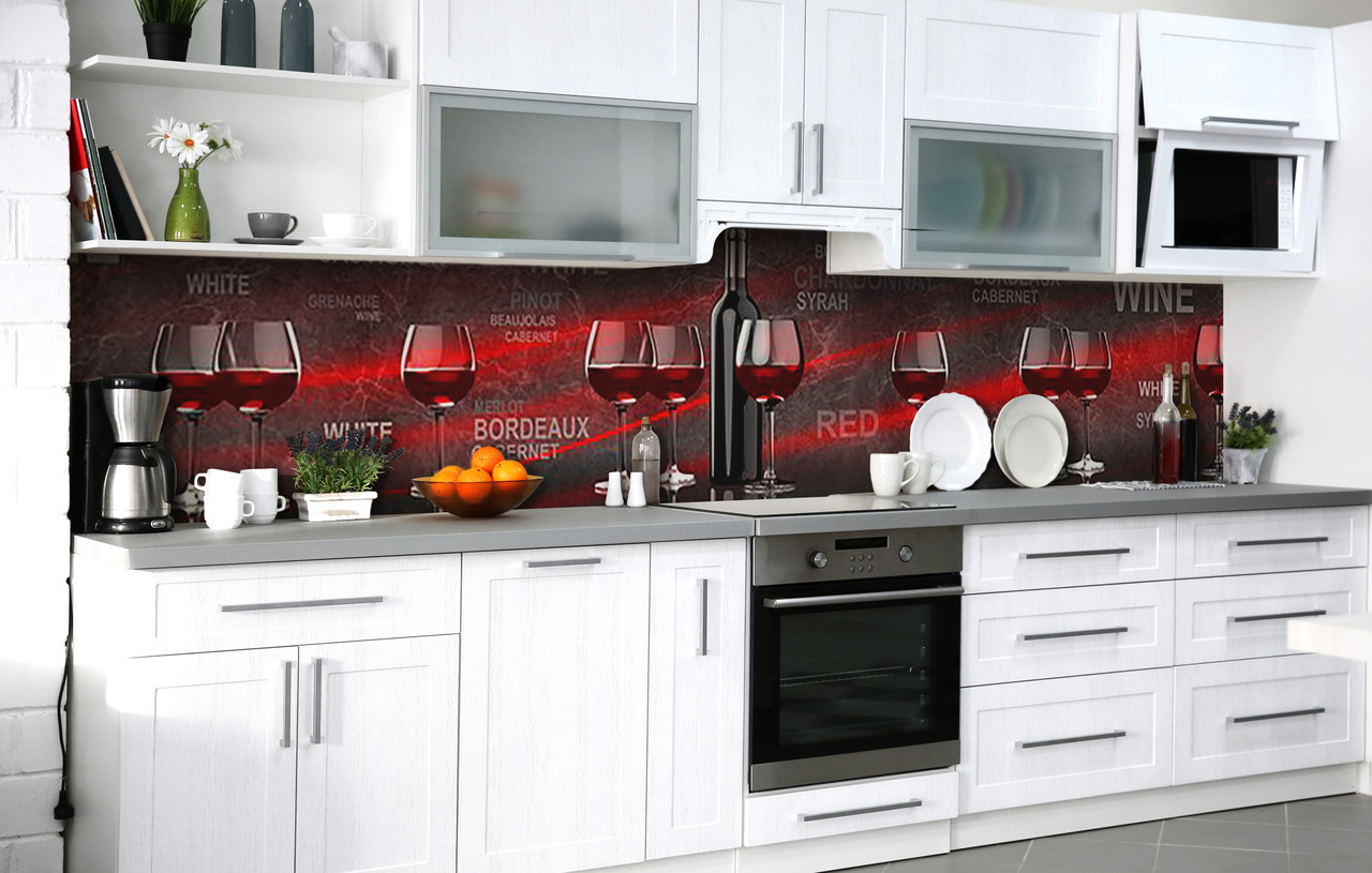 Скинали на кухню Zatarga «Багрова колекція» 600х2500 мм вінілова 3Д наклейка кухонний фартух самоклеюча