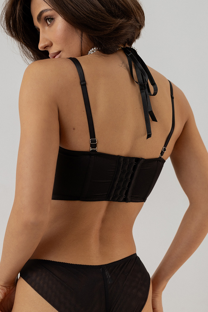 Корсет из сатина с чашкой Perfect Female Черный 70A (183CO-32-bl)