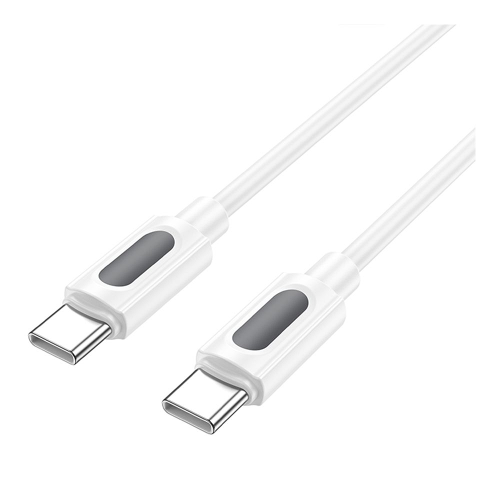 Кабель синхронизации Borofone BX114 Silicone Type-C to Type-C 60W/3A 1 м White (35940_3605849)