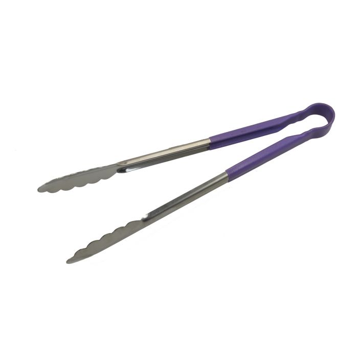 Щипці WINCO з пластиковою ручкою гіпоалергенні 30 см Фіолетові (00664)