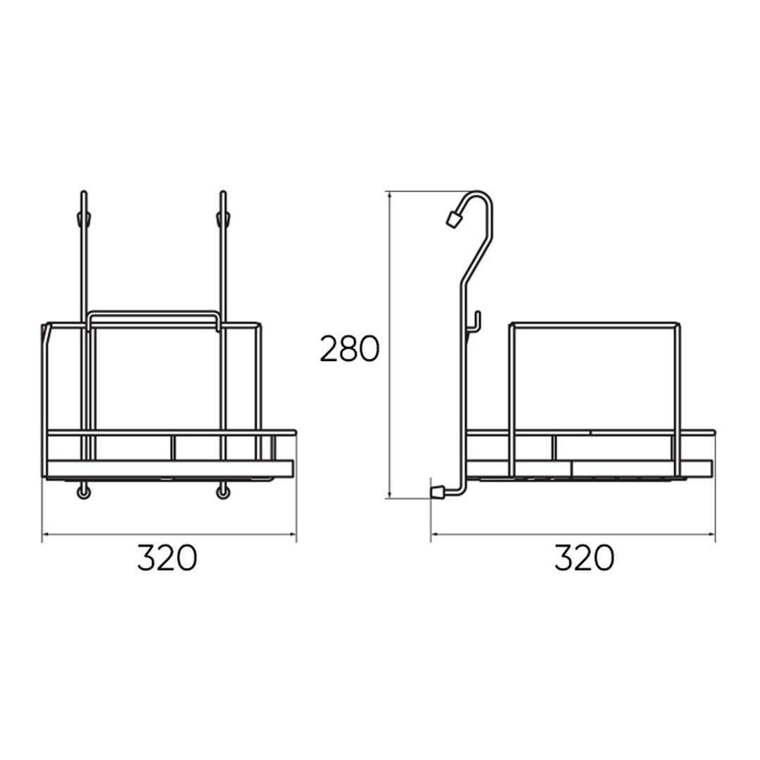 Полка на рейлинг угловая Lemax Черный 320х320х280 мм (YJ-G301 NF)