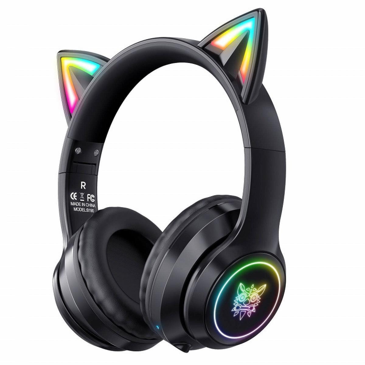 Навушники Bluetooth ONIKUMA Gaming CAT B90 з підсвічуванням Black