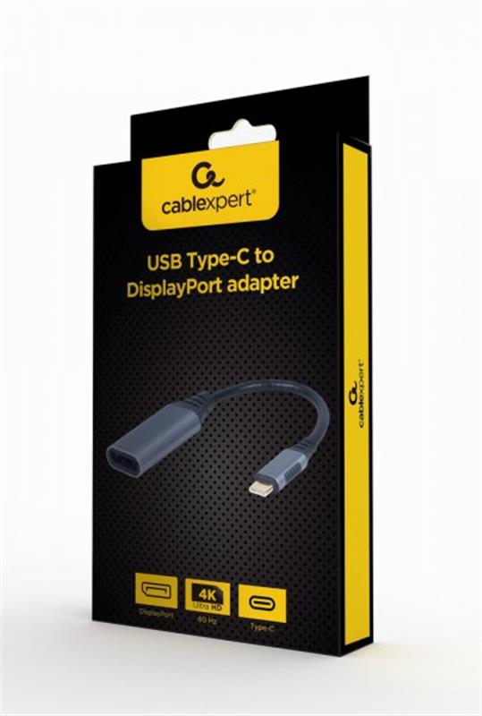Адаптер Cablexpert DisplayPort USB Type-C F/M 0.15 м Black (A-USB3C-DPF-01)