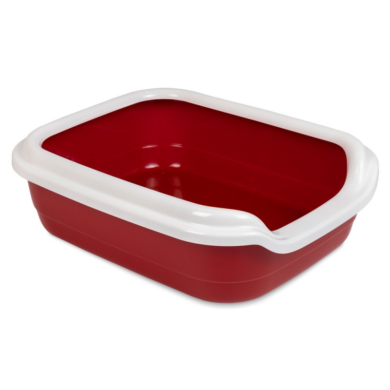 Туалет для кошек Природа ComfortL с бортиком 39x49x15 см Бордово-белый (PR241739)