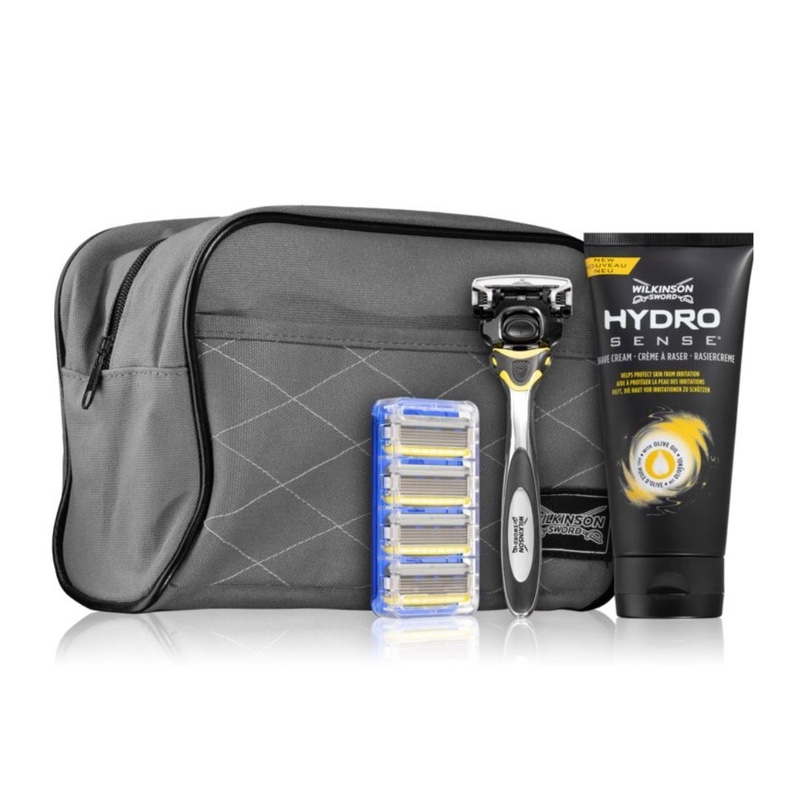 Набір Wilkinson Sword Hydro 5 Sense Energize (верстат з 1 кас. + 4 касети + крем для гоління + сумка) (01602)