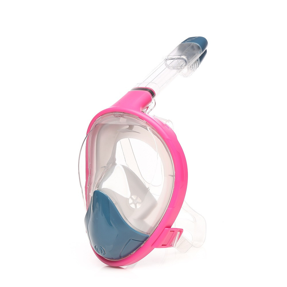 Маска для сноркелінгу TheNice EasyBreath-III на все обличчя для дайвінгу з кріпленням для камери L/XL Рожевий (SUN2777)