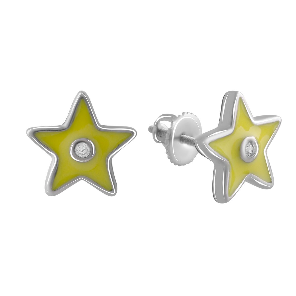 Серебряные серьги SilverBreeze с эмалью (2081005)