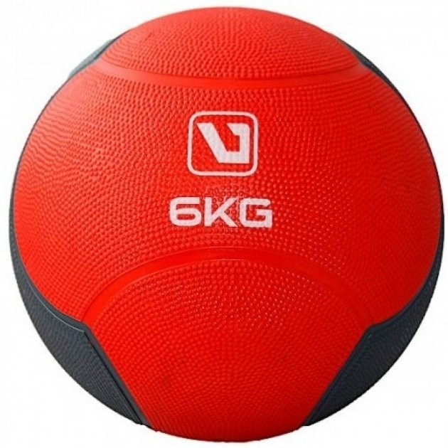 Медбол MEDICINE BALL красный черный 6кг-241мм LS3006F-6