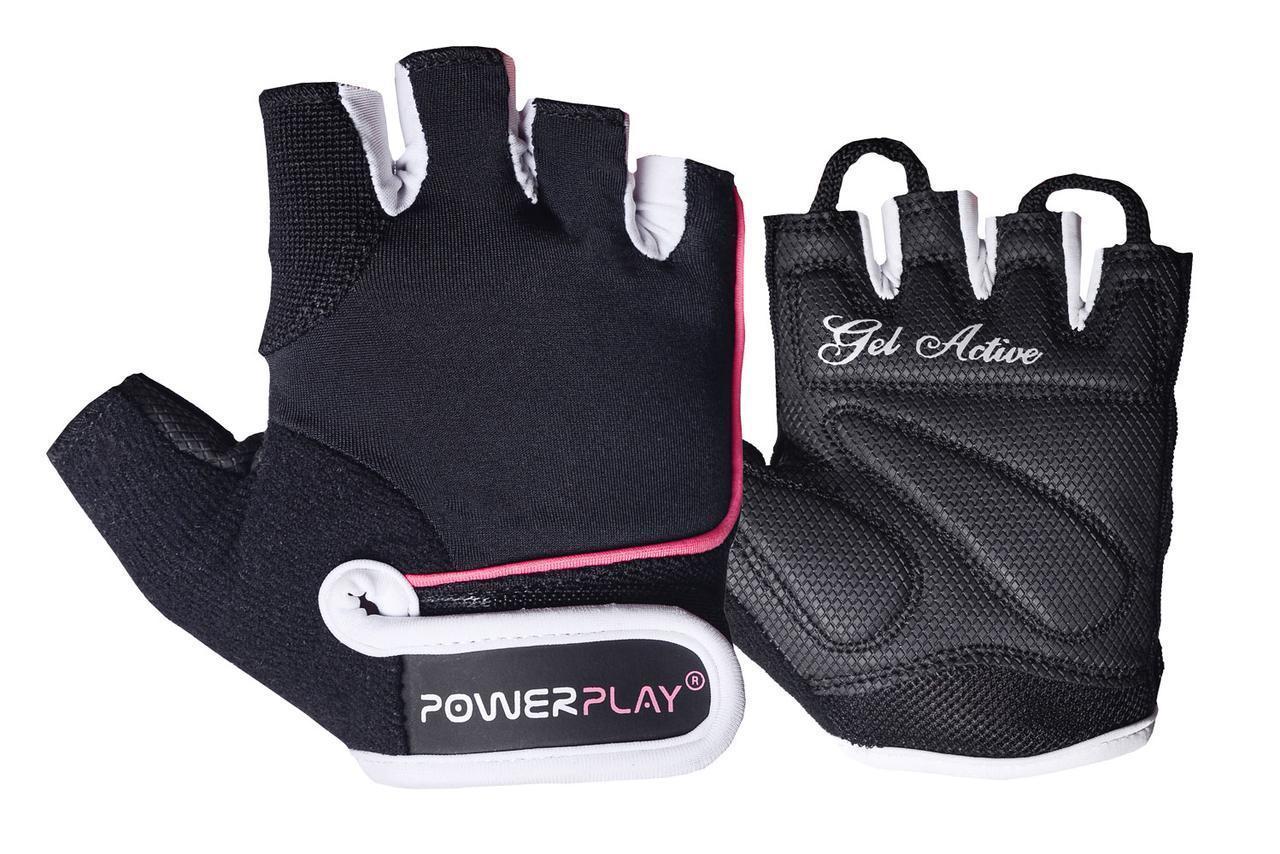 Перчатки для фітнесу PowerPlay 1750 XS Чорно-Рожевий (PP_1750_XS_Pink_Line)