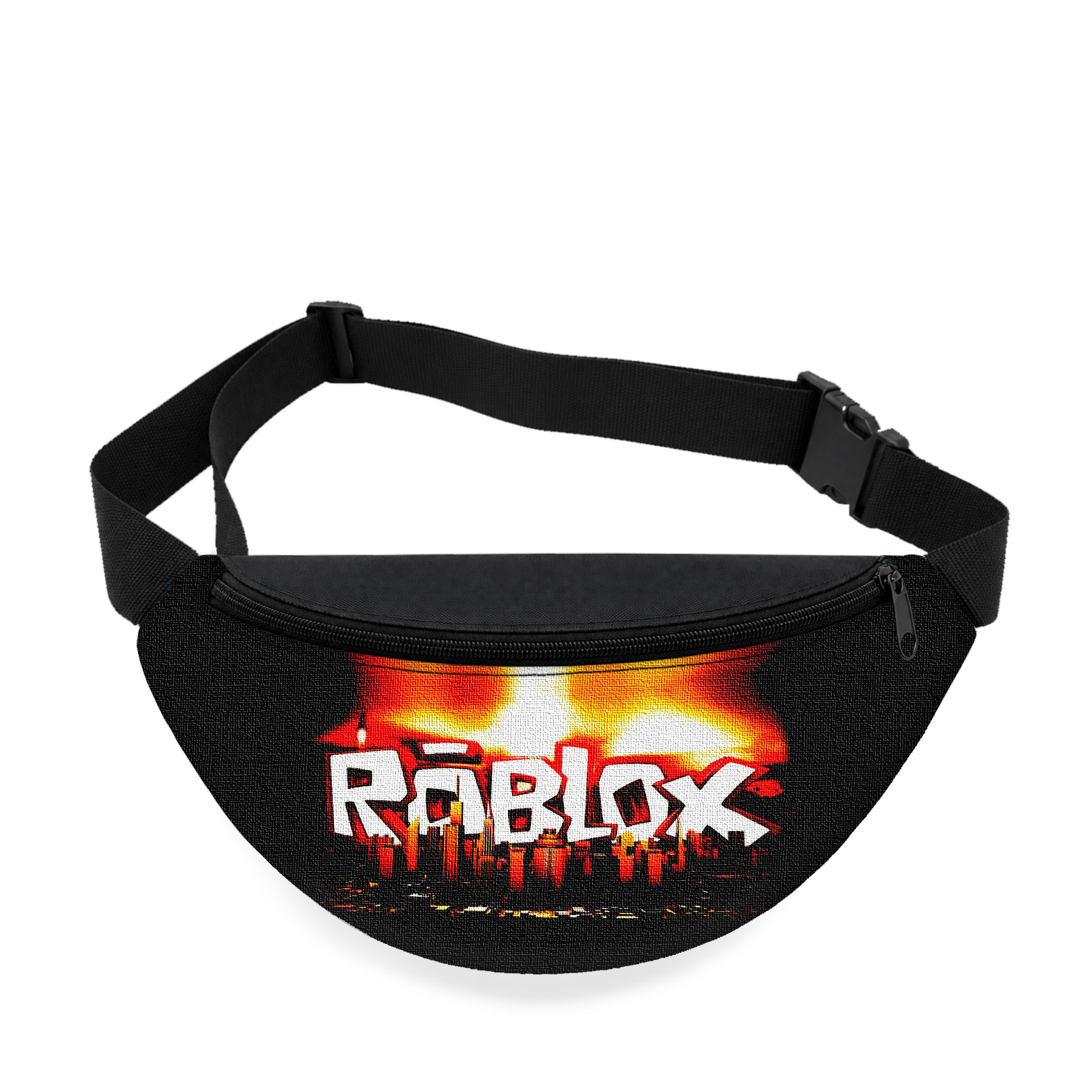 Дитяча сумка-бананка з принтом Roblox 32х15х7.5 см, оксфорд, чорна