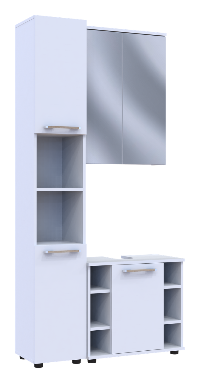 Комплект для ванной комнаты Doros Мира Белый ДСП 84х33х183.5 (41510133)