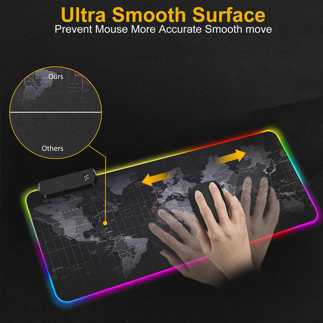 Игровая поверхность с RGB подсветкой FeelTouch 800 x 300 мм Black