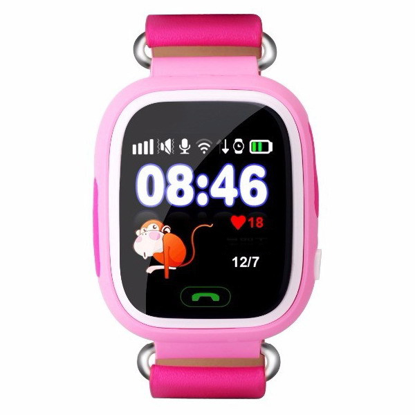 Детские умные часы-телефон с GPS трекером Smart Watch Q90 Розовые