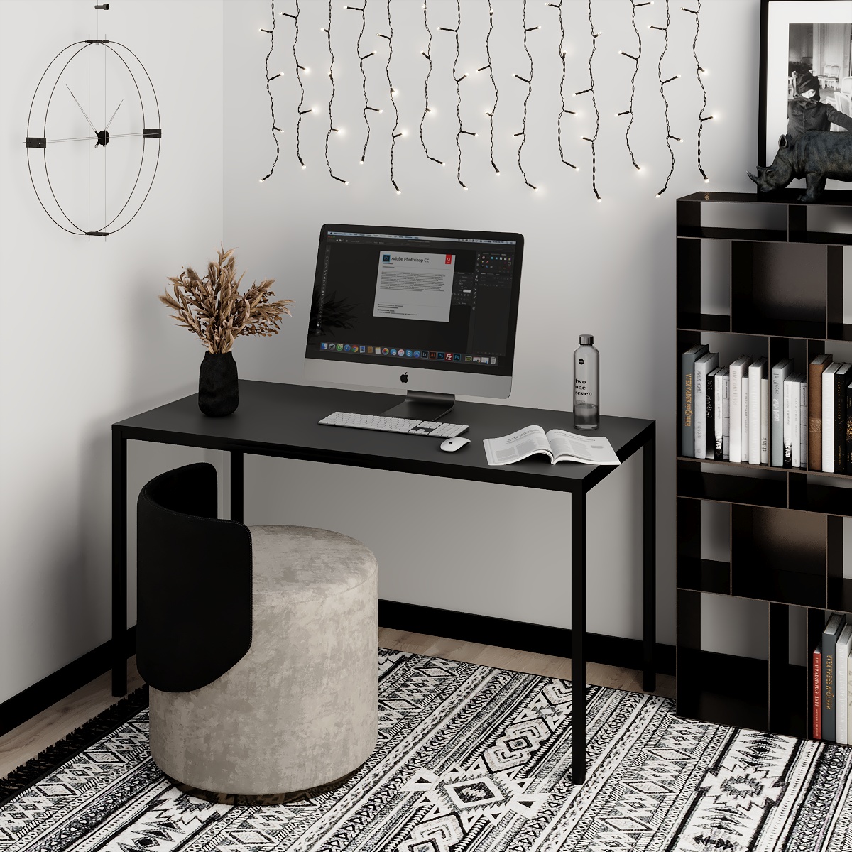Письмовий стіл Art in Head Brevity Loft standart 1400х750х670 Графіт/Чорний метал (TB04070000030)