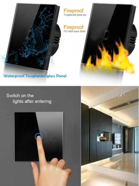 Триканальний сенсорний розумний вимикач Wi-Fi Smart Switches з керуванням голосом (Alexa/Google Home) (TG86-06)
