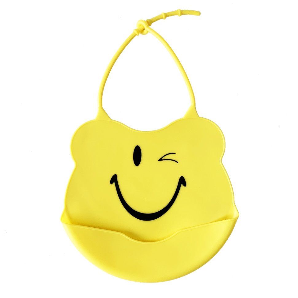 Детский слюнявчик Мини Mega Zayka MGZ-0604(Yellow) силиконовый