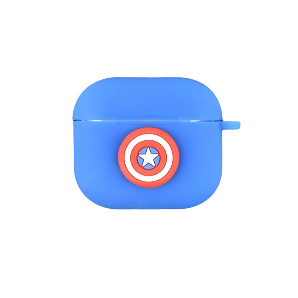 Футляр для наушников Funny AirPods 3 Смешной Cap America Blue