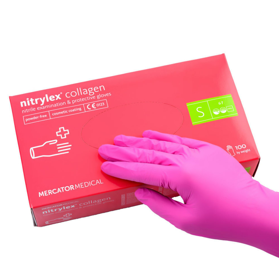 Рукавички нітрилові текстуровані Medicom S 100 шт
