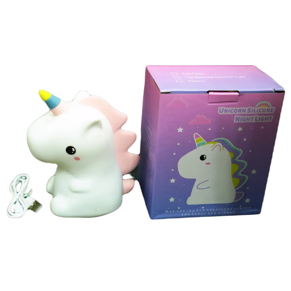 Нічний світильник силіконовий RIAS Єдиноріг Light UNICorn з акумулятором (3_04247)