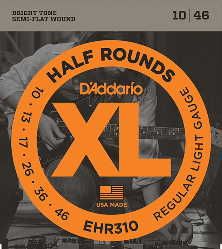 Струны для электрогитары 6 шт D'Addario EHR310 Half Rounds Regular Light Electric Guitar Strings 10/46