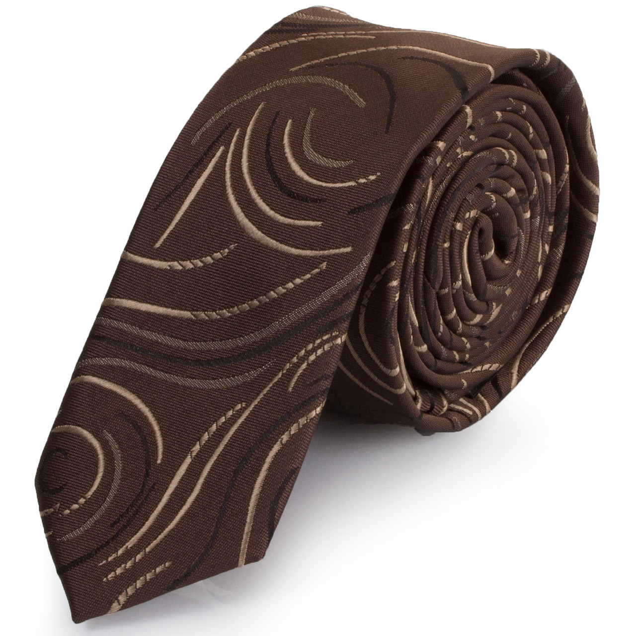Краватка поліестерова вузька Schönau-06 коричневий