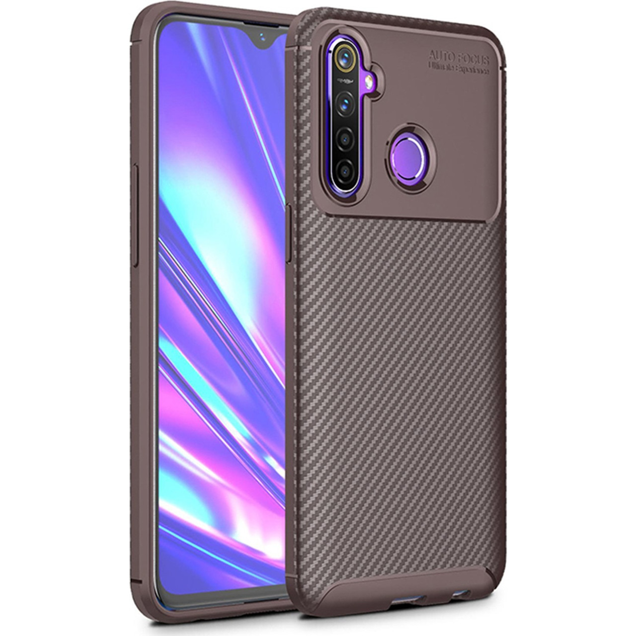 Чохол Carbon Case для Realme 5 Pro / Realme Q Brown