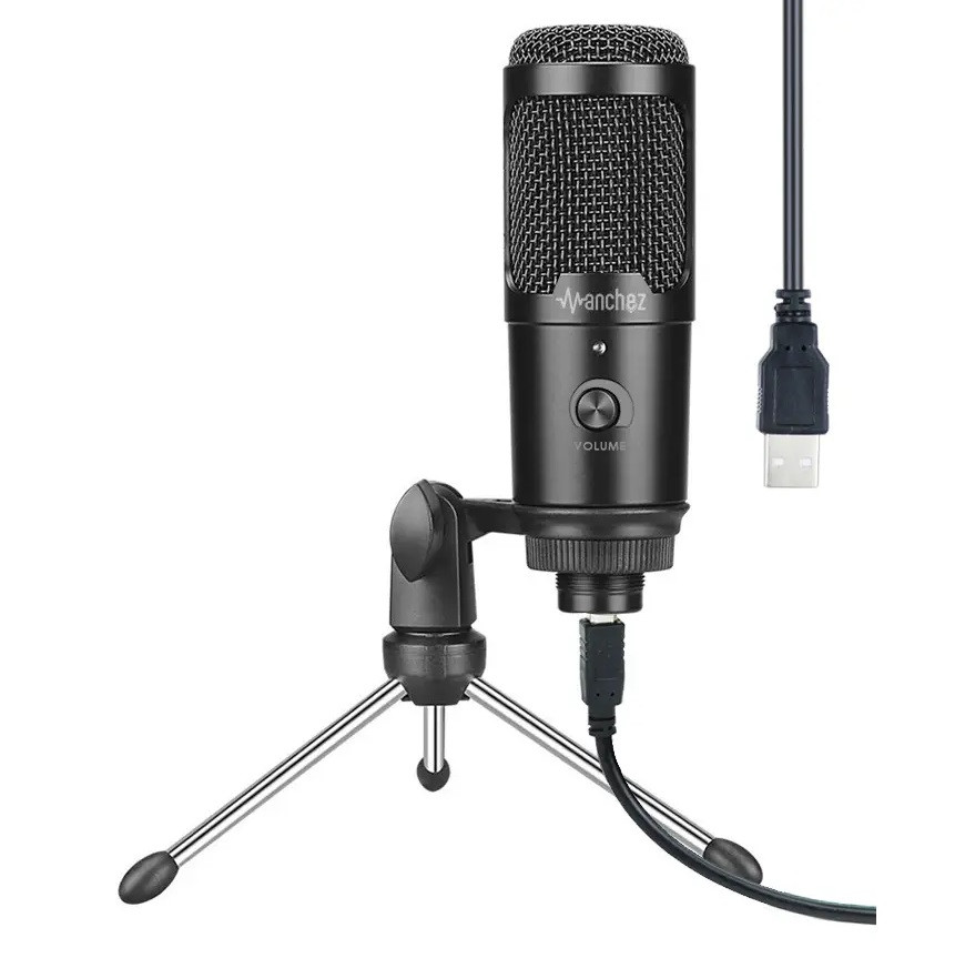 Конденсаторный микрофон Manchez U18 со штативом USB Black