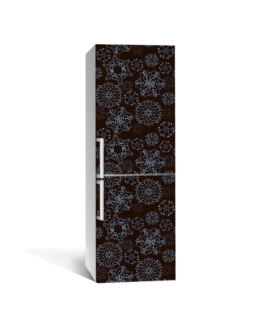 Наклейка на холодильник Zatarga «Фактурні сніжинки» 650х2000 мм вінілова 3Д наклейка декор на кухню