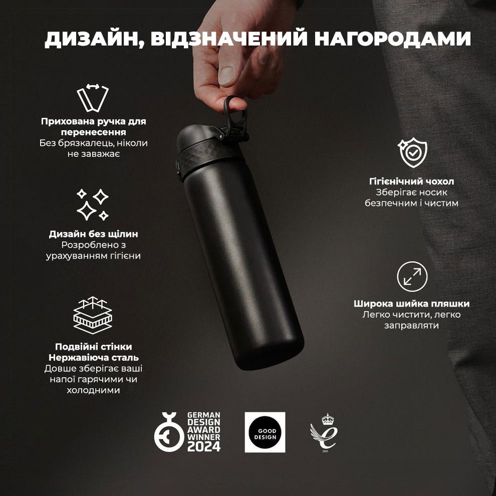 Пляшка для води ION8 Vacuum Insulated 500 мл Black (I8TS500BLK)
