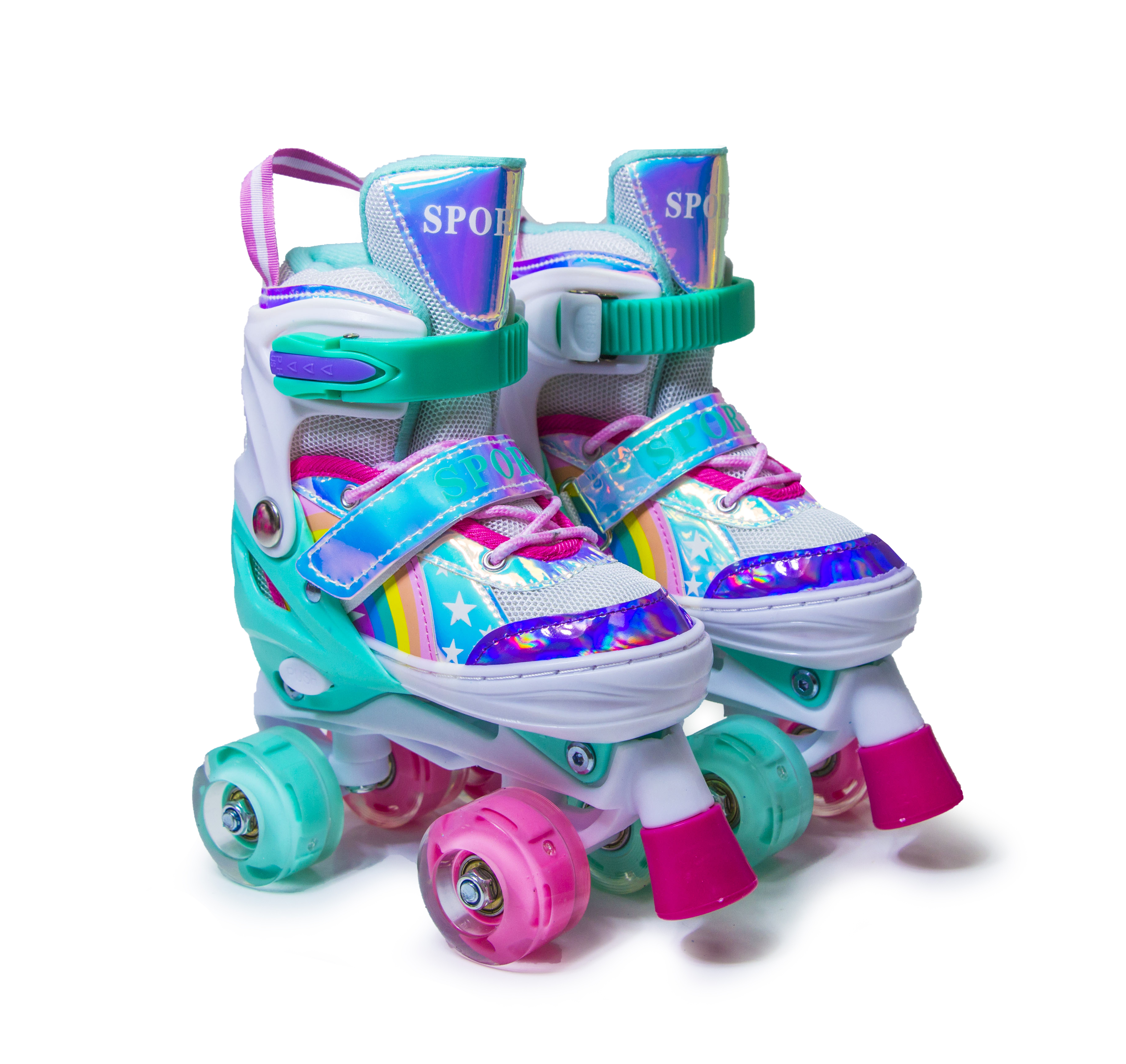 Раздвижные ролики квады Scale Sports 34-37 Rainbow Tiffany (1962757043)