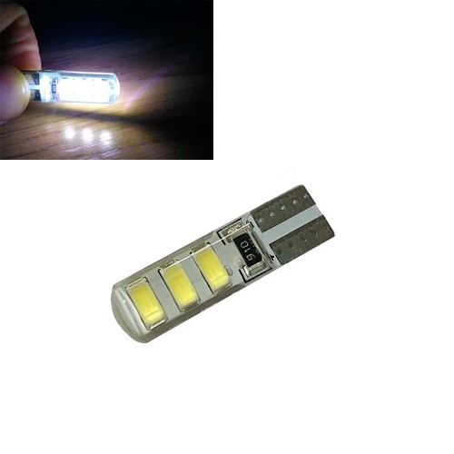 2х LED T10 W5W лампа в автомобіль BTB, 6 SMD 5630 5730 з обманкою, в силіконі