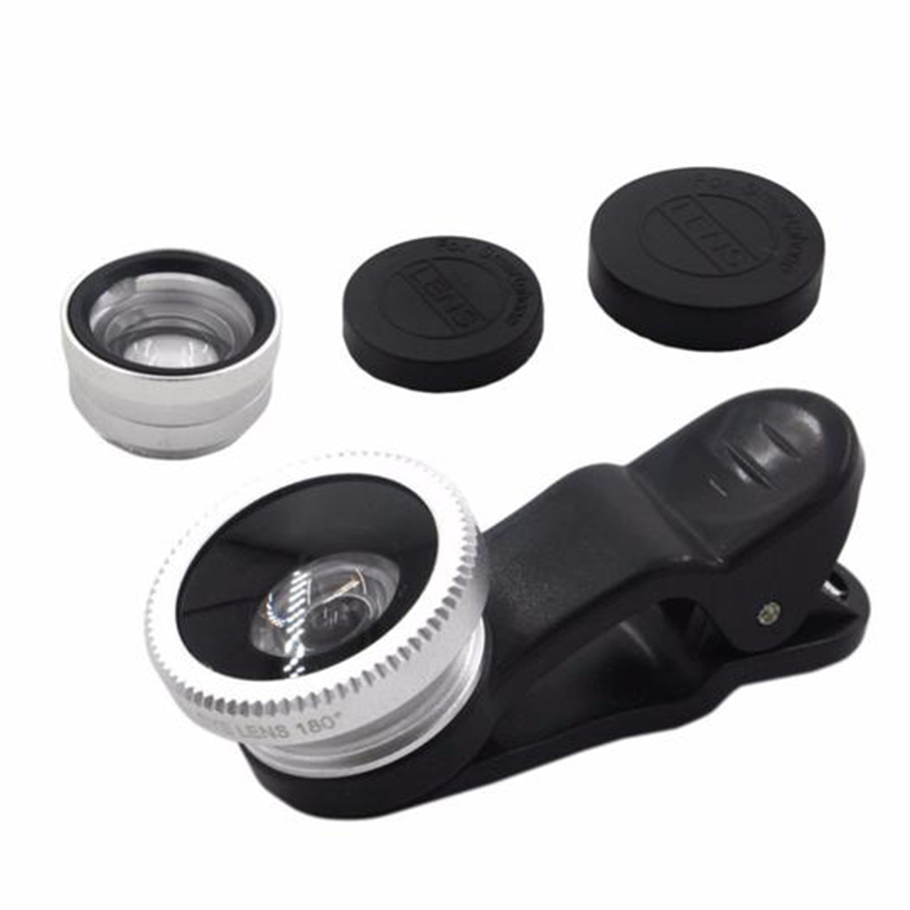 Объектив для смартфонов Primo Lens 3 в 1 Macro съемка рыбий глаз объектив-конвертер Серебристый