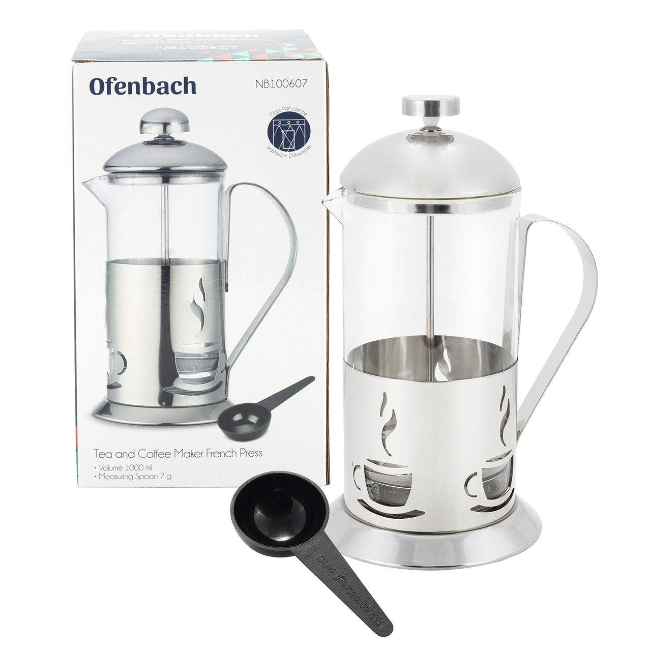 Заварник френчпресс с мерной ложкой 1000ml для чая и кофе KL226218 Kamille