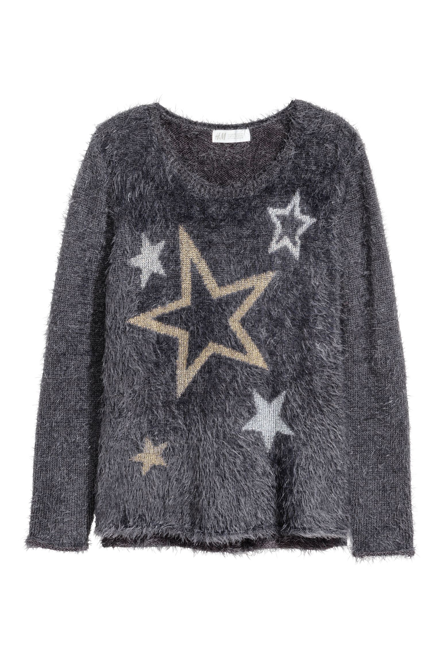 Джемпер H&M 158-164 см серый звезды 25105046316
