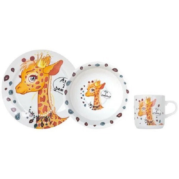 Набір дитячого столового посуду 3 предмети Pretty Giraffe Limited Edition C389