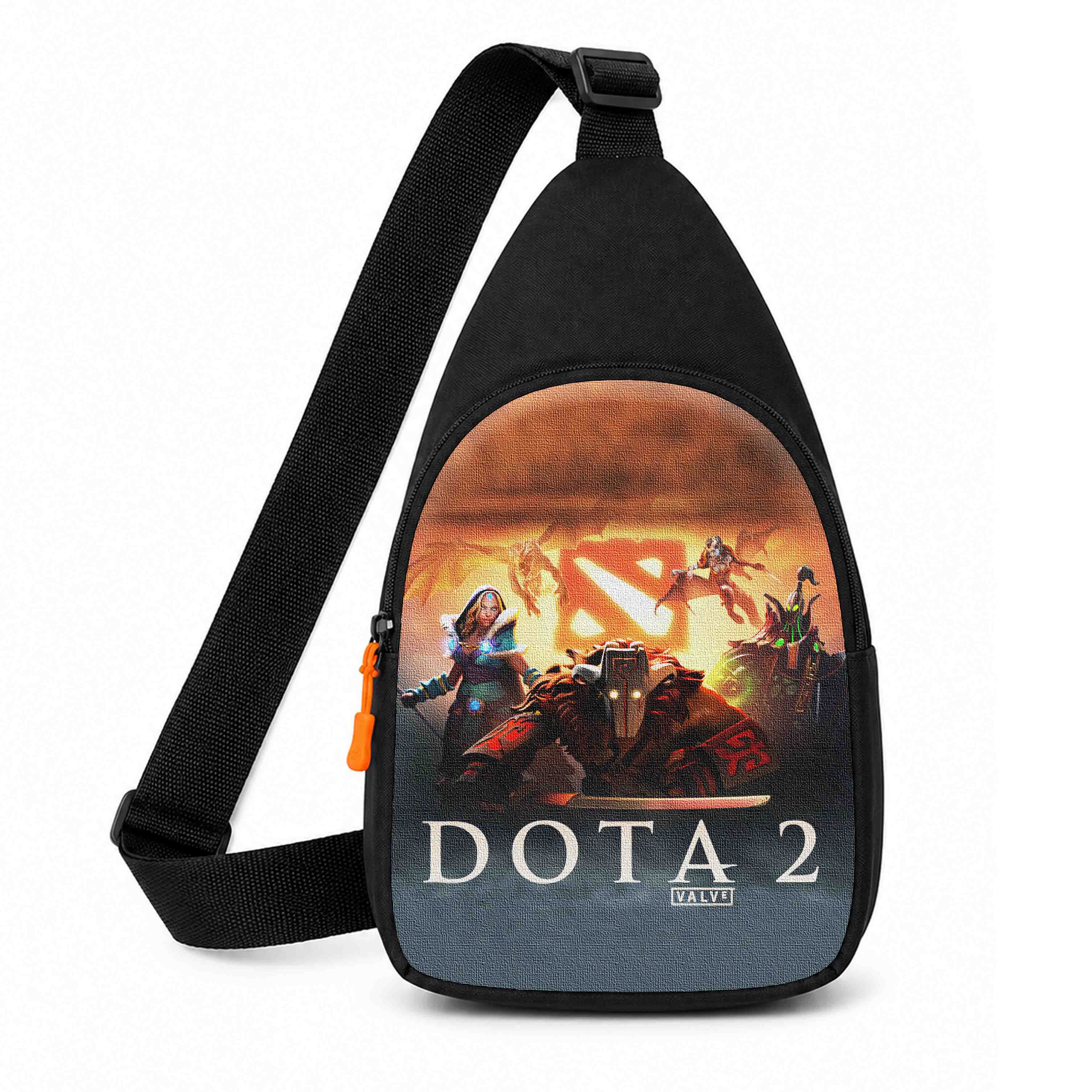 Дитяча сумка-слинг Dota 2 через плечо чорна, 29x17x5 см, водостійкий поліестер