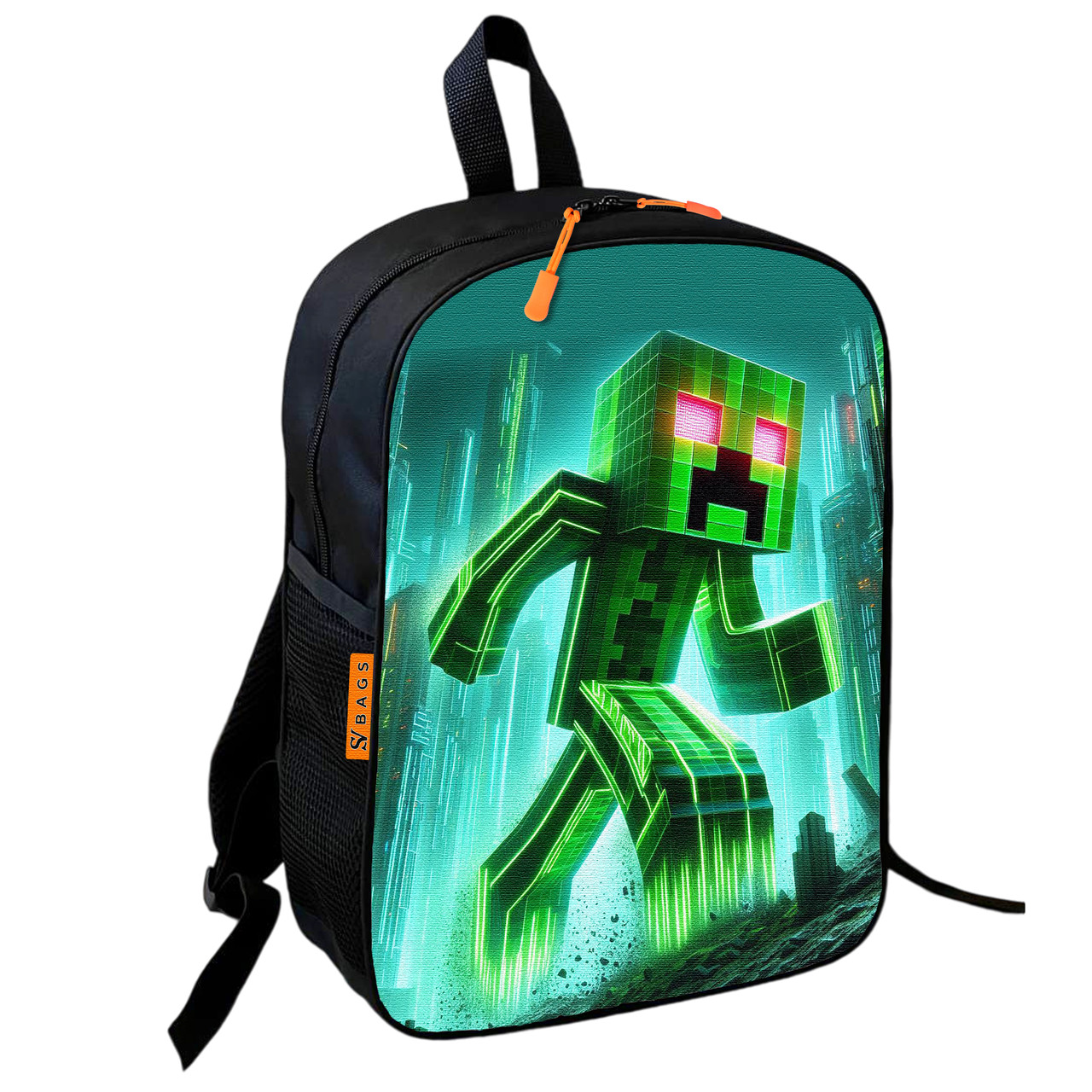 Дитячий шкільний рюкзак Minecraft Крипер 36×27×13 см, водонепроникний поліестер