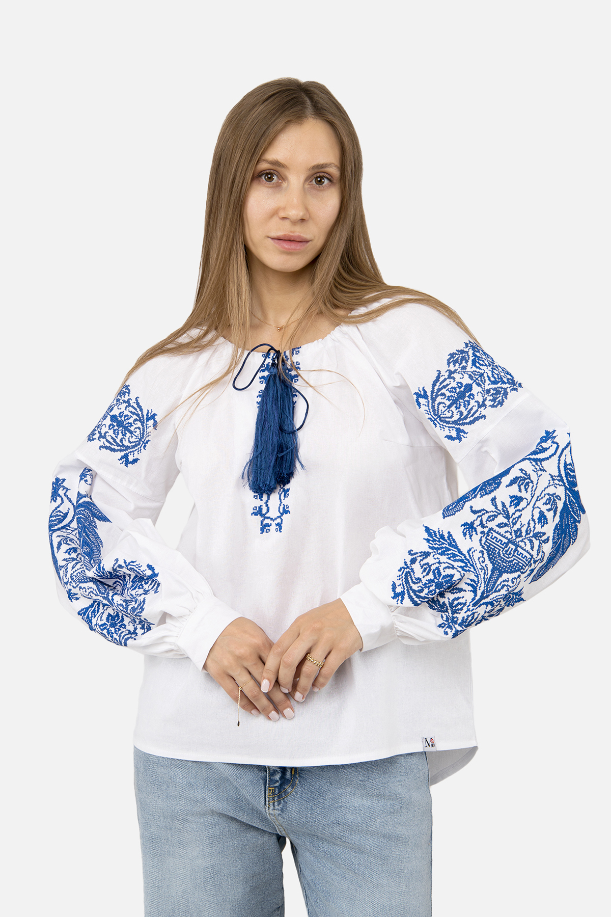 Женская вышиванка с длинным рукавом MEREZHKA XL Белый ЦБ-00254976 (SKT001006320)