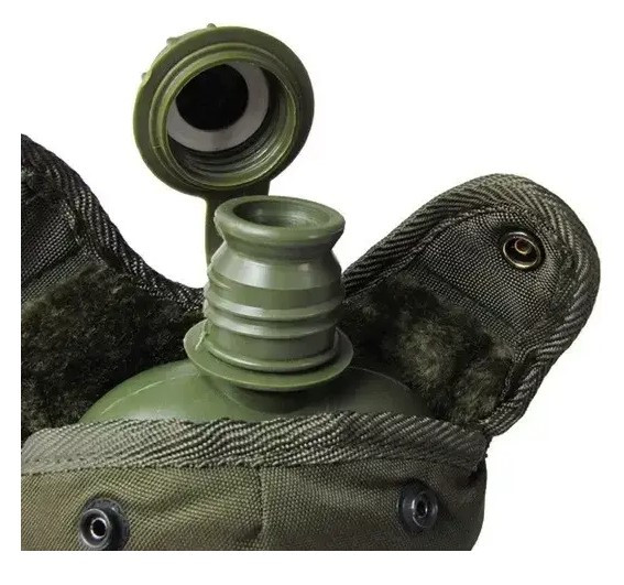 Фляга армейская с подстаканником и чехлом Mil-Tec 0,946 л Оливковый (14506001)