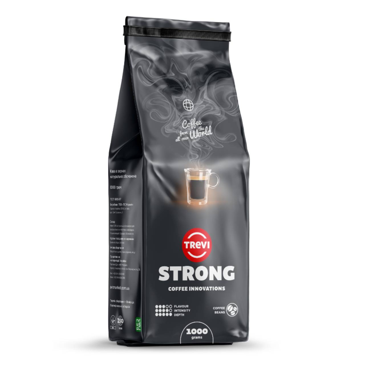 Кава в Зернах Trevi Strong 20% Арабіка 80% Робуста 1кг х 10 шт