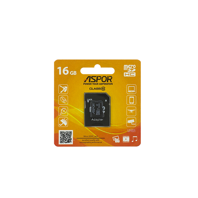 Карта памяти Aspor MicroSDHC 16GB UHS-I (Class 10) + SD адаптер