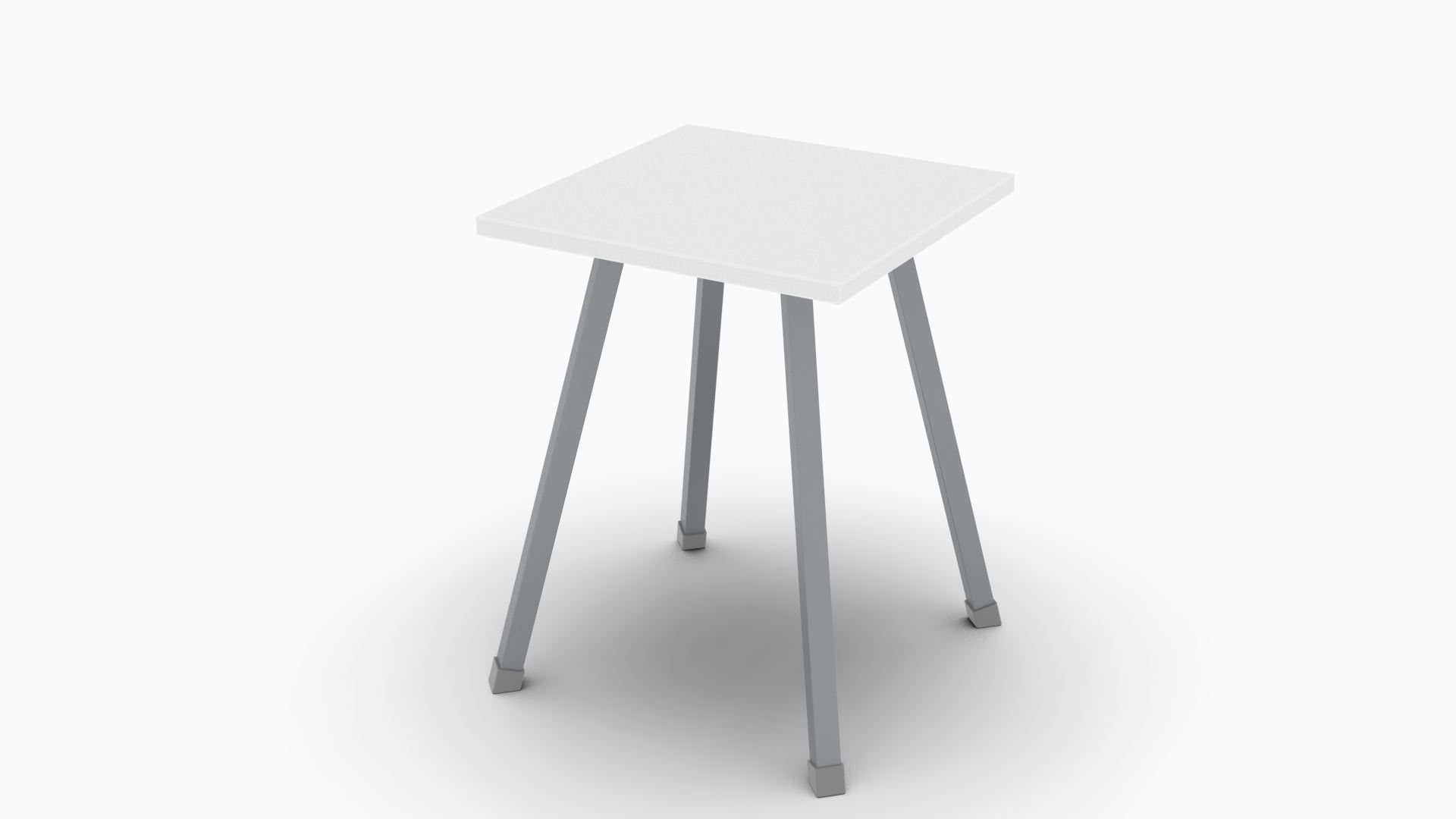 Табурет кухонный Ferrum-decor 430x320x320 Серый металл ДСП Белый 16 мм (TAB015)