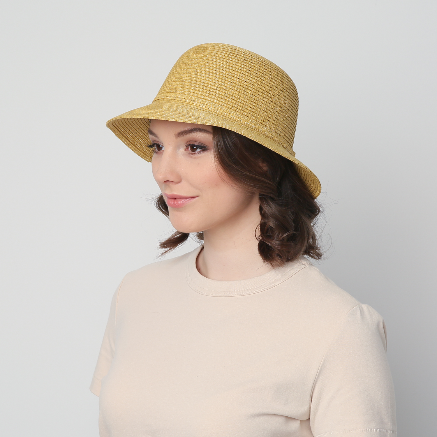 Шляпа женская с маленькими полями LuckyLOOK 844-033 One size Желтый