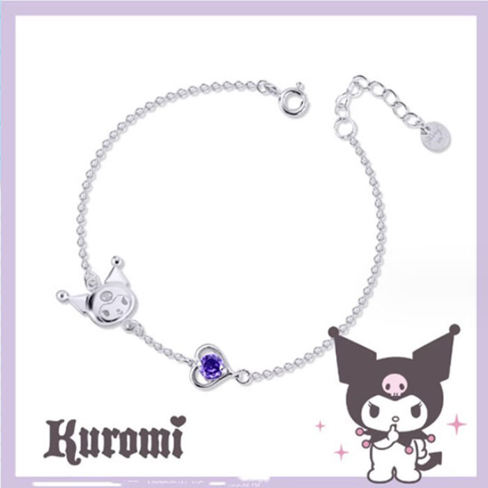 Браслет Куроми Kuromi Моя Мелодия Onegai My Melody с камушком (23655) Bioworld
